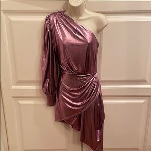 Eliatt One-Shoulder Saronic Metallic Dress sz S